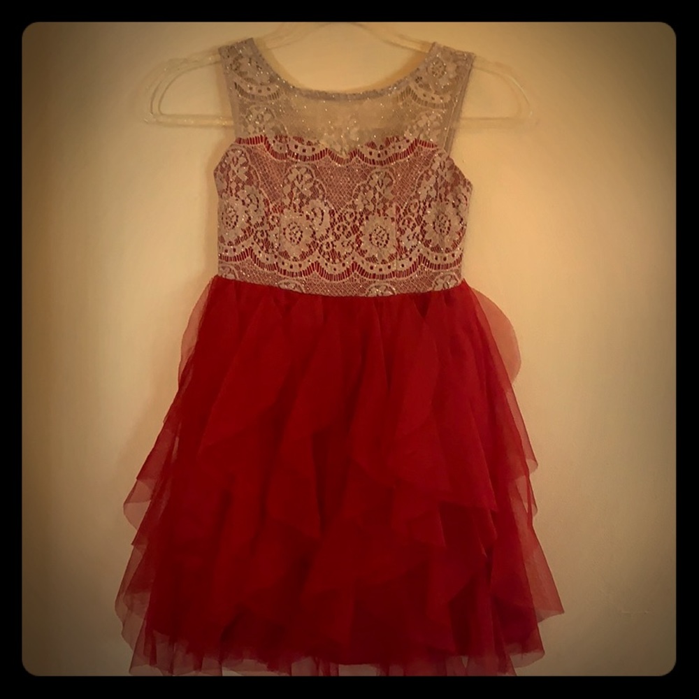 Gorgeous Sparkly Gold and Red Dress